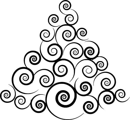 Abstract Christmas Tree with Spiral Design