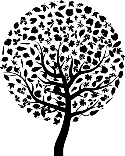 Abstract Representation of a Tree with Round Foliage