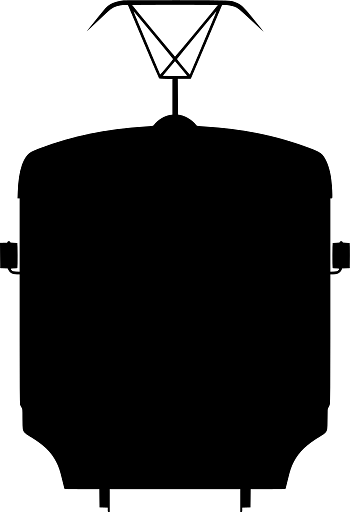 Silhouette Front View Electric Train Locomotive