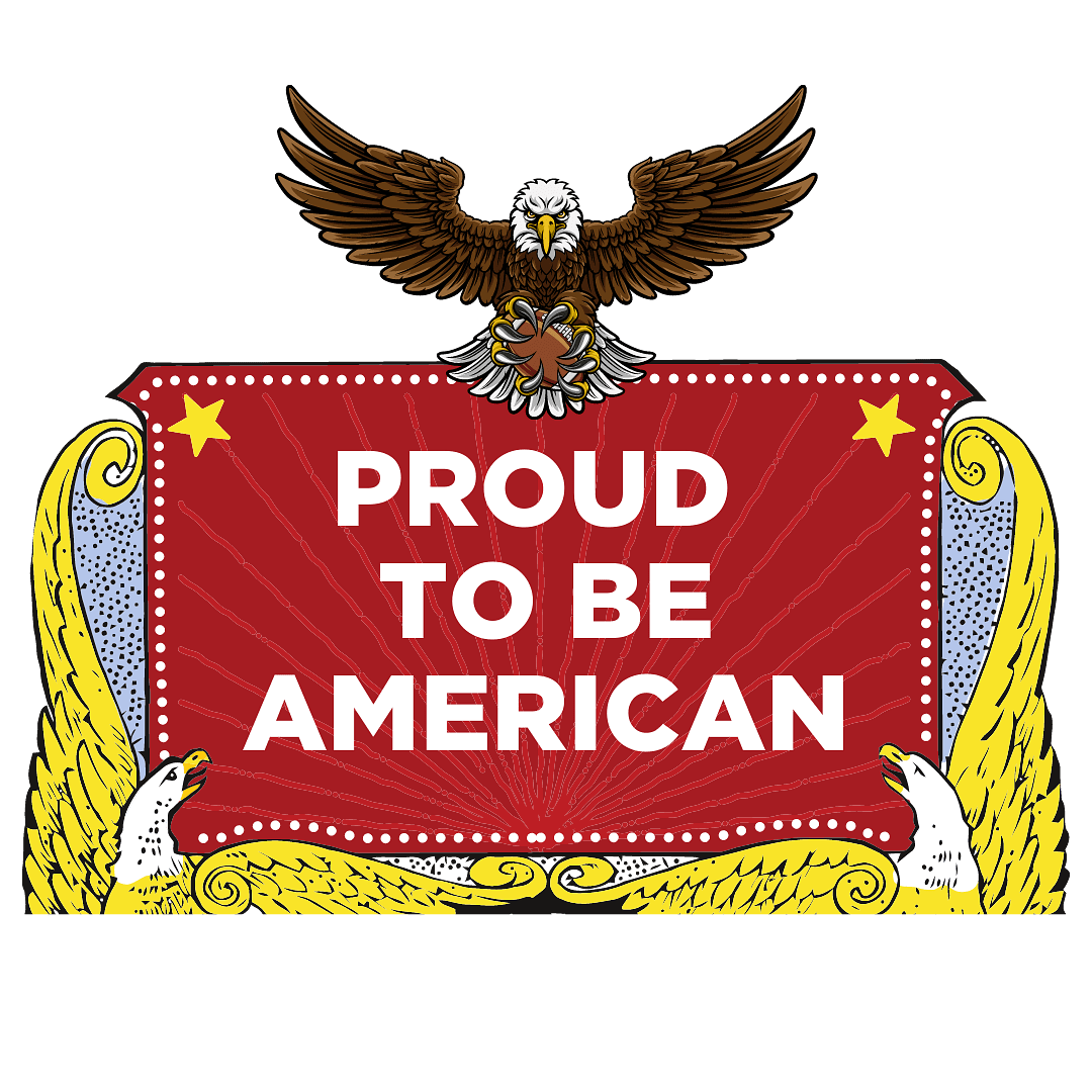 Proud To Be American Sticker With Eagle