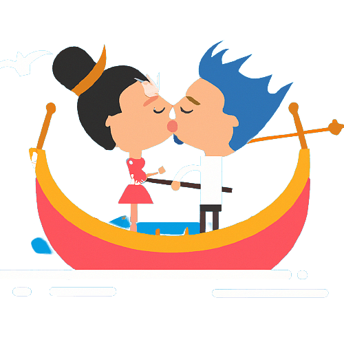 Husband And Wife Kissing Each Other on A Boat, created with DALL-E
