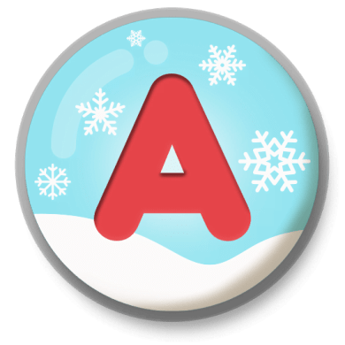 Letter A Snowy Roundlet
