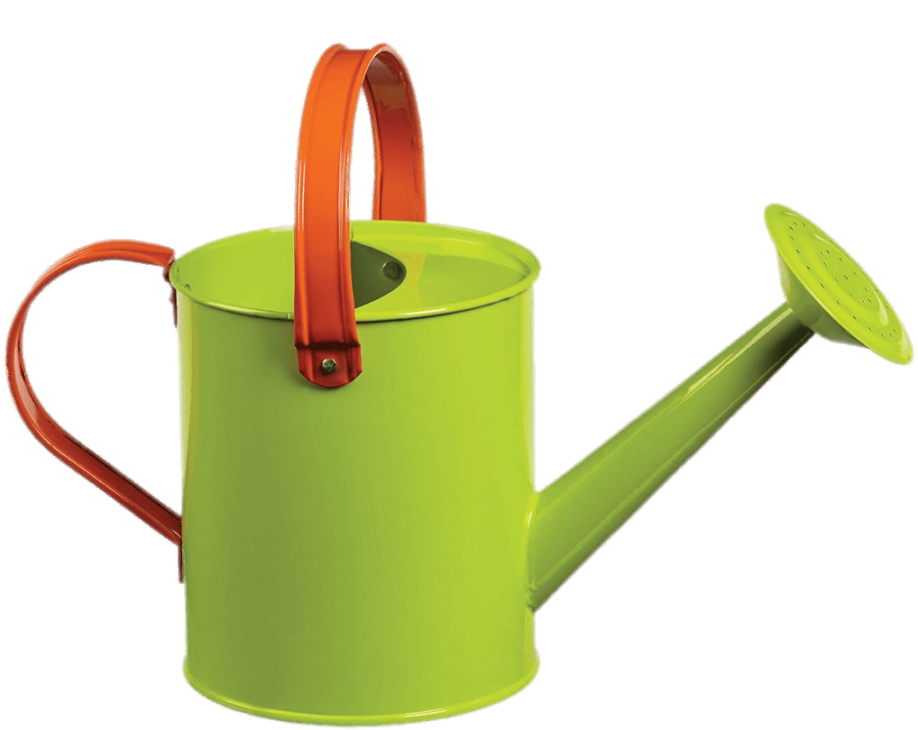 Small Green Watering Can With Red Handles