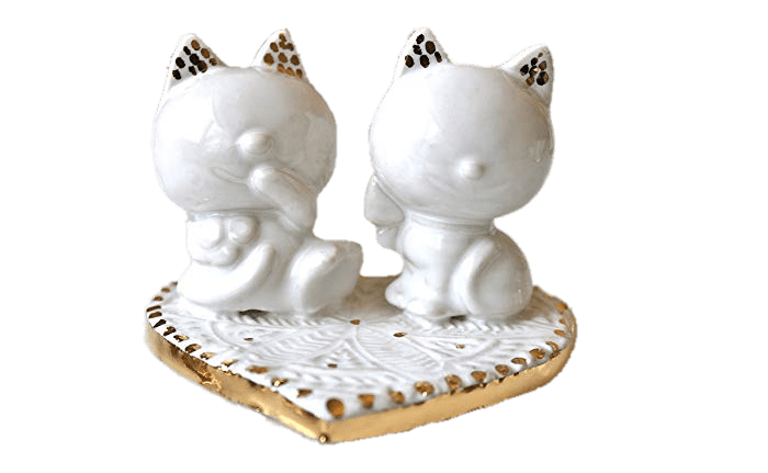 Wedding Cake Topper Cat Figurines