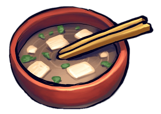 Miso Soup with Chopsticks Illustration