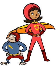 WordGirl and Captain Huggy Face Standing