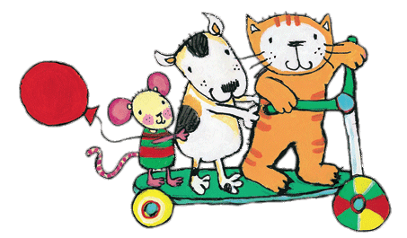 Poppy Cat and His Friends on A Scooter