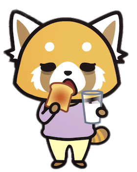 Retsuko Having Toast and Milk For Breakfast