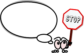 Speech Bubble with Stop Sign at the Right
