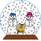 Snowglobe with Snowmen Nativity