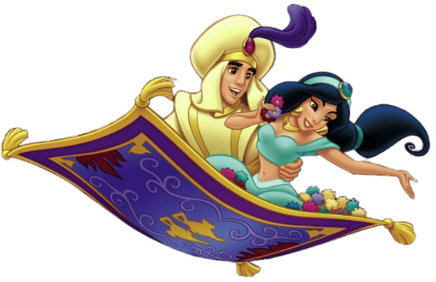 Aladdin and Jasmine on the Magic Carpet