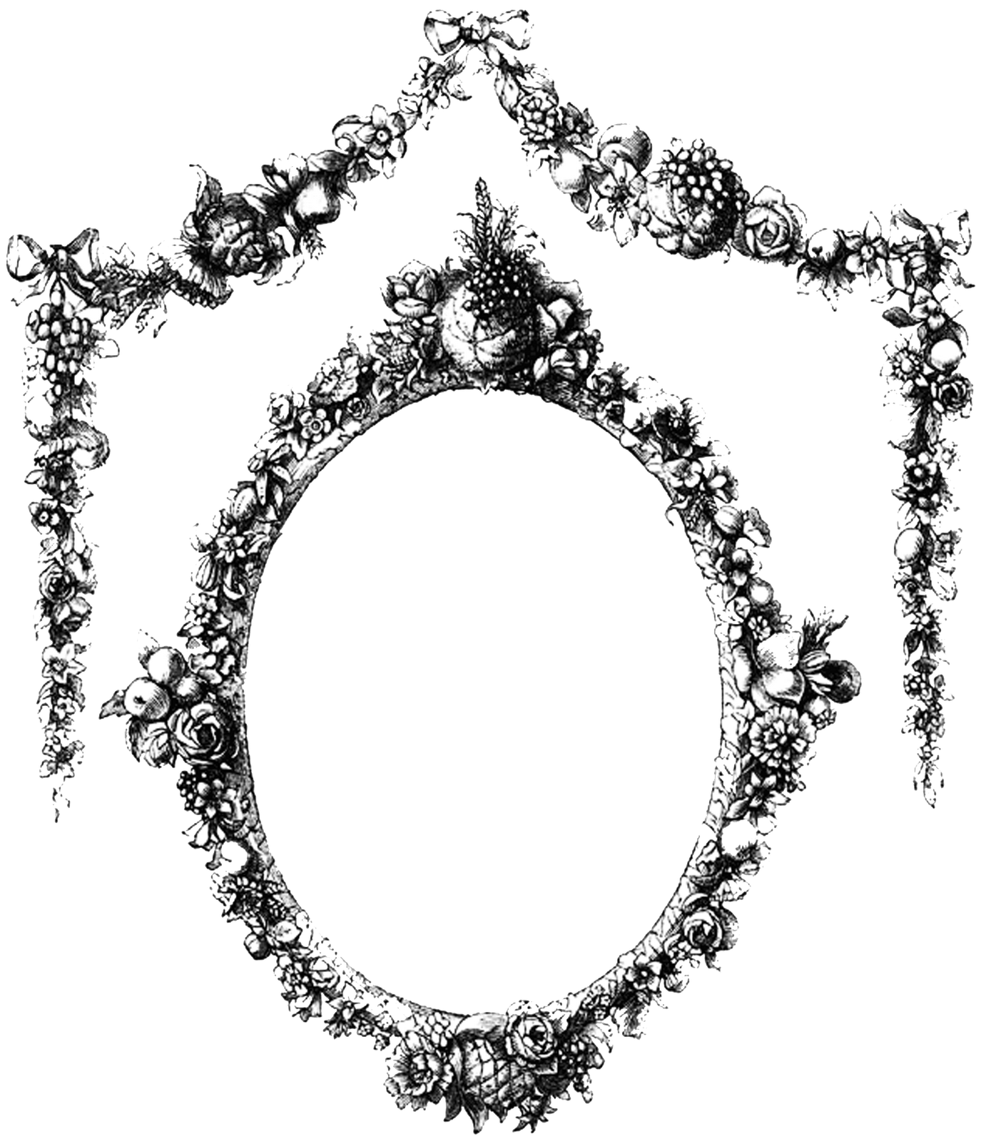 Vintage Frame With Flowers