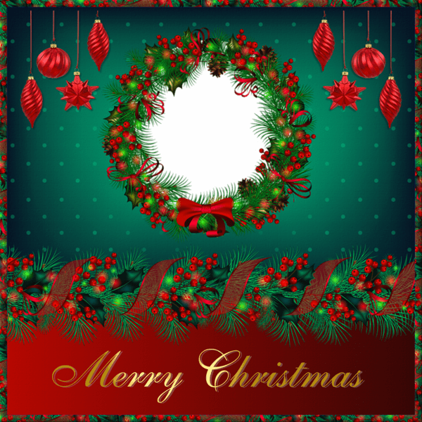 Merry Christmas Photo Frame Circle