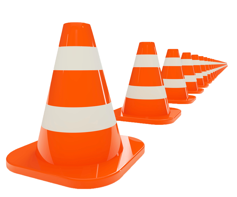 Traffic Cone Line Illustration