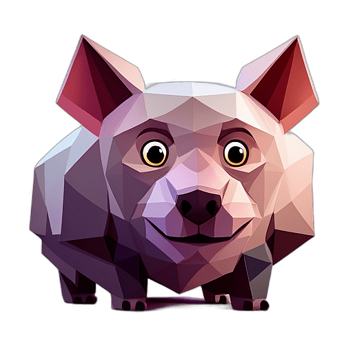 Wombat, Cartoon Character - In The Style Of Pixar, Single View, No Shadow