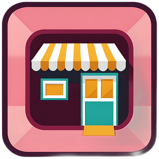 Antique Shop, Minimalist App Icon - Circle Icon Bevel Border
