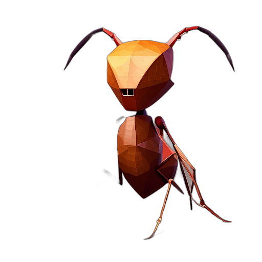 Leafcutter Ant, Children'S Cartoon Animation Style -  Full Body, Single View, No Shadow
