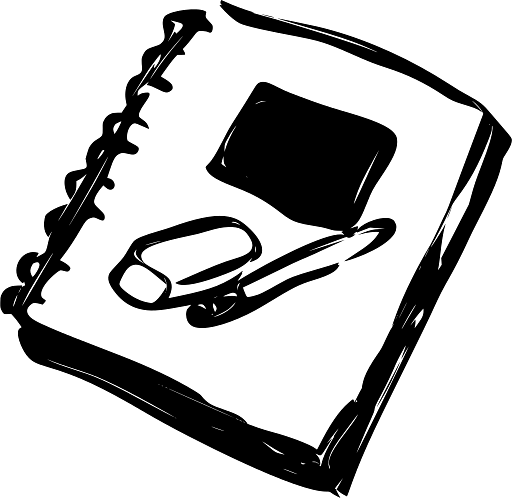 Schoolbook with Pencil and Eraser