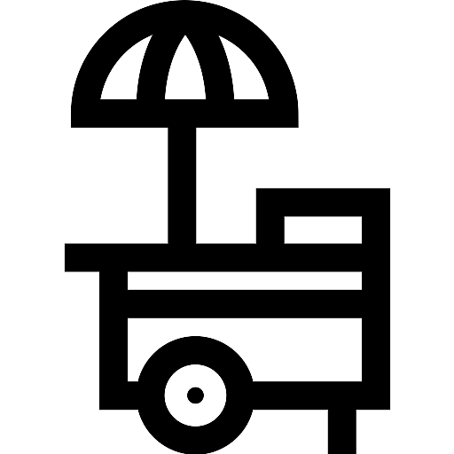 Food Cart With Umbrella Icon