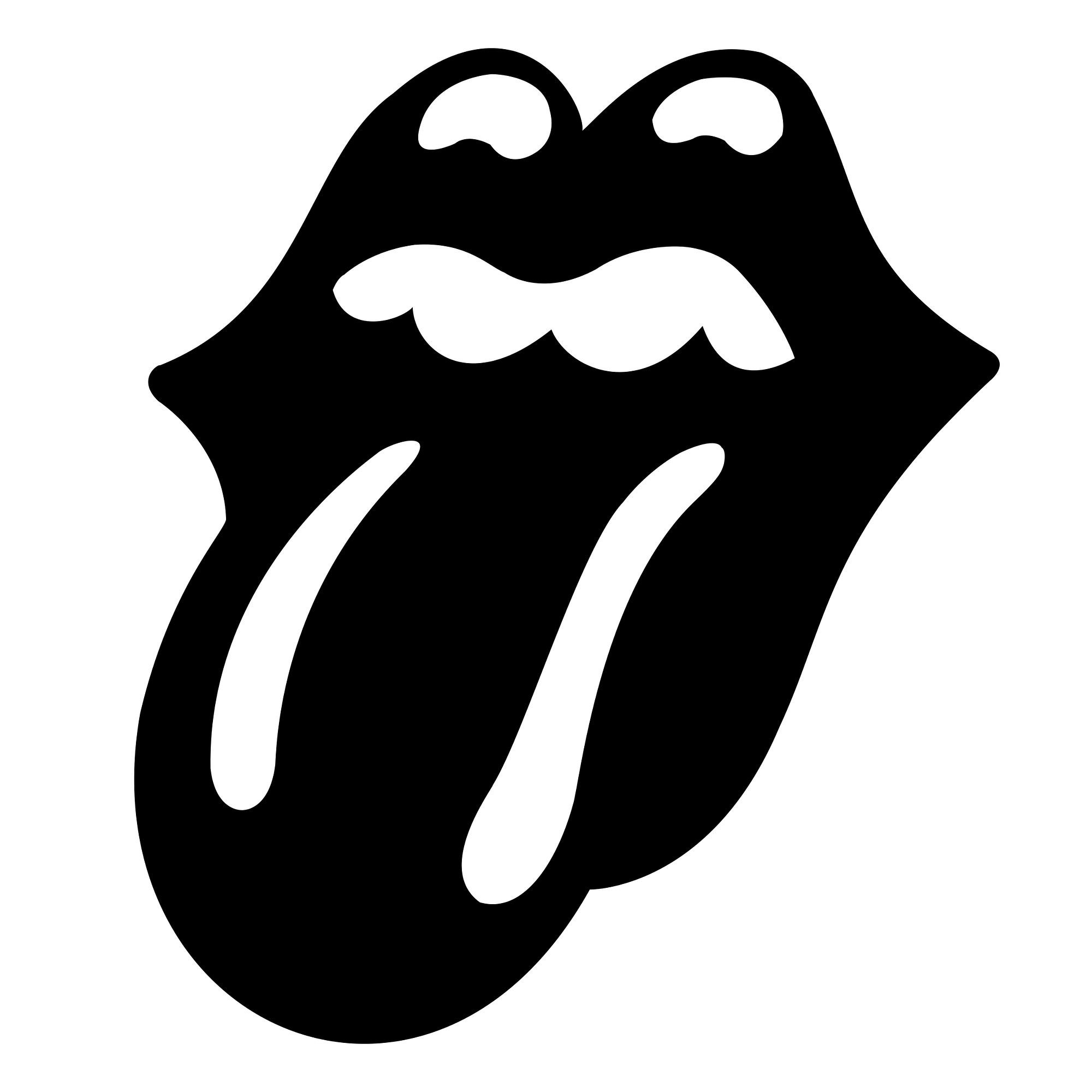 The Rolling Stones Logo Black and White