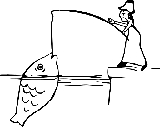 Edward Lear Drawing Woman Caught a Giant Fish