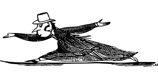 Edward Lear Drawing Man Taking Huge Strides