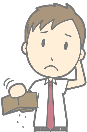 Man with Empty Wallet Cartoon