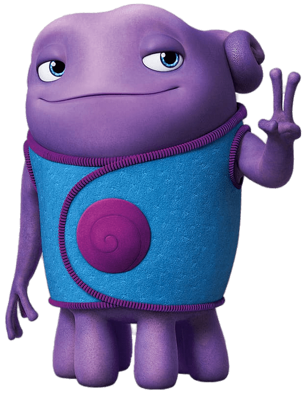 Home character Oh making peace sign