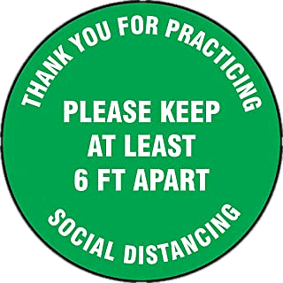 Green Round Social Distancing Floor Sign