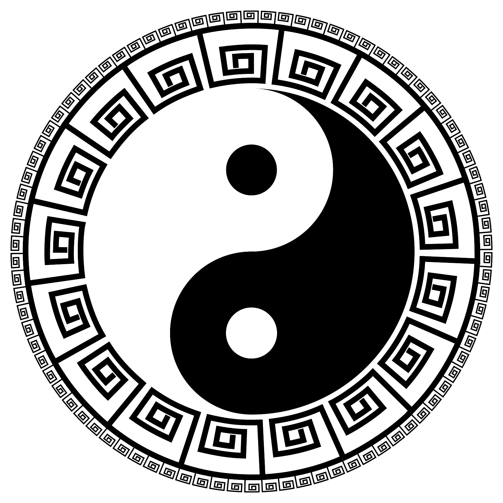 Decorated Yin Yang Symbol