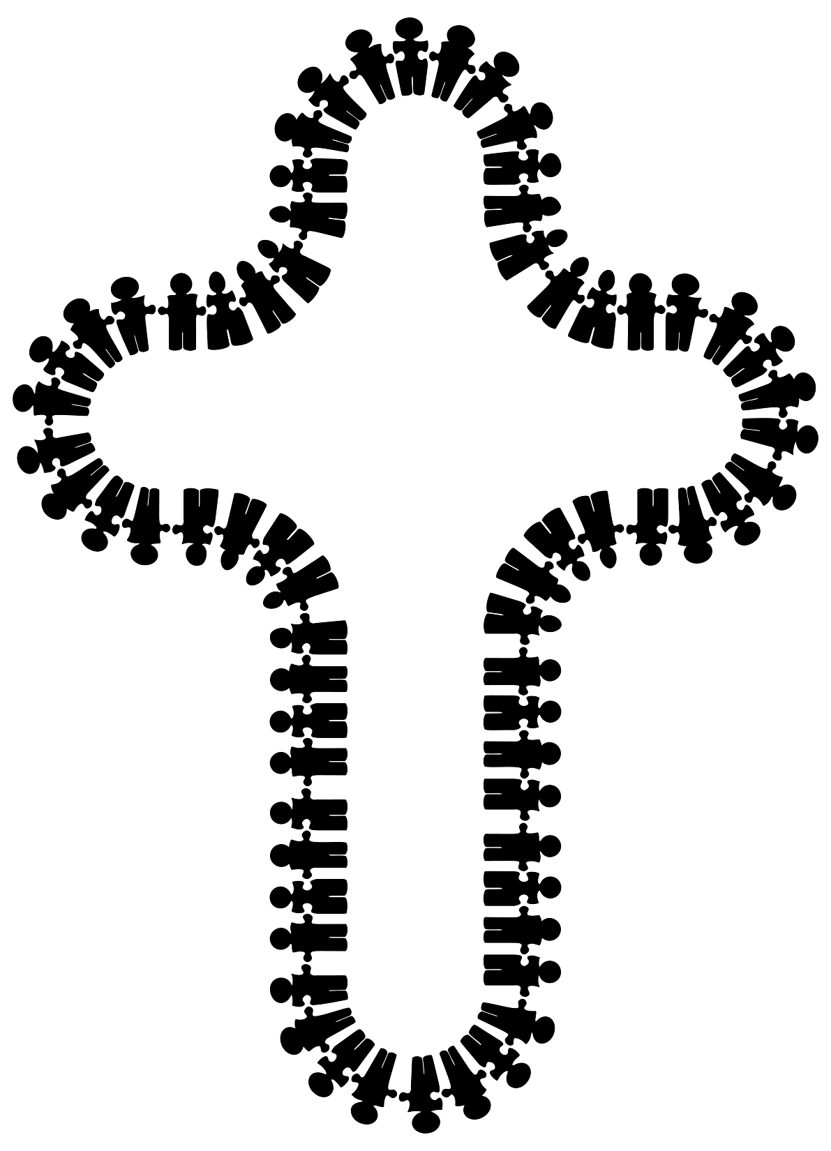 Cross made with People