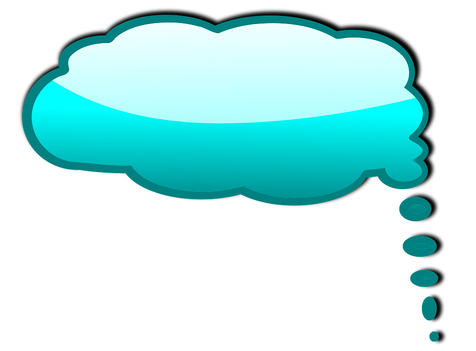 Blue Shaded Thought Bubble