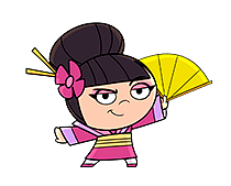 Chop Chop Character Jo Holding Fan