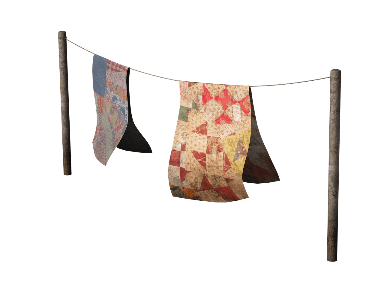 Washing Line With Coloured Rugs