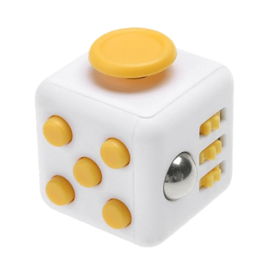 White and Yellow Fidget Cube