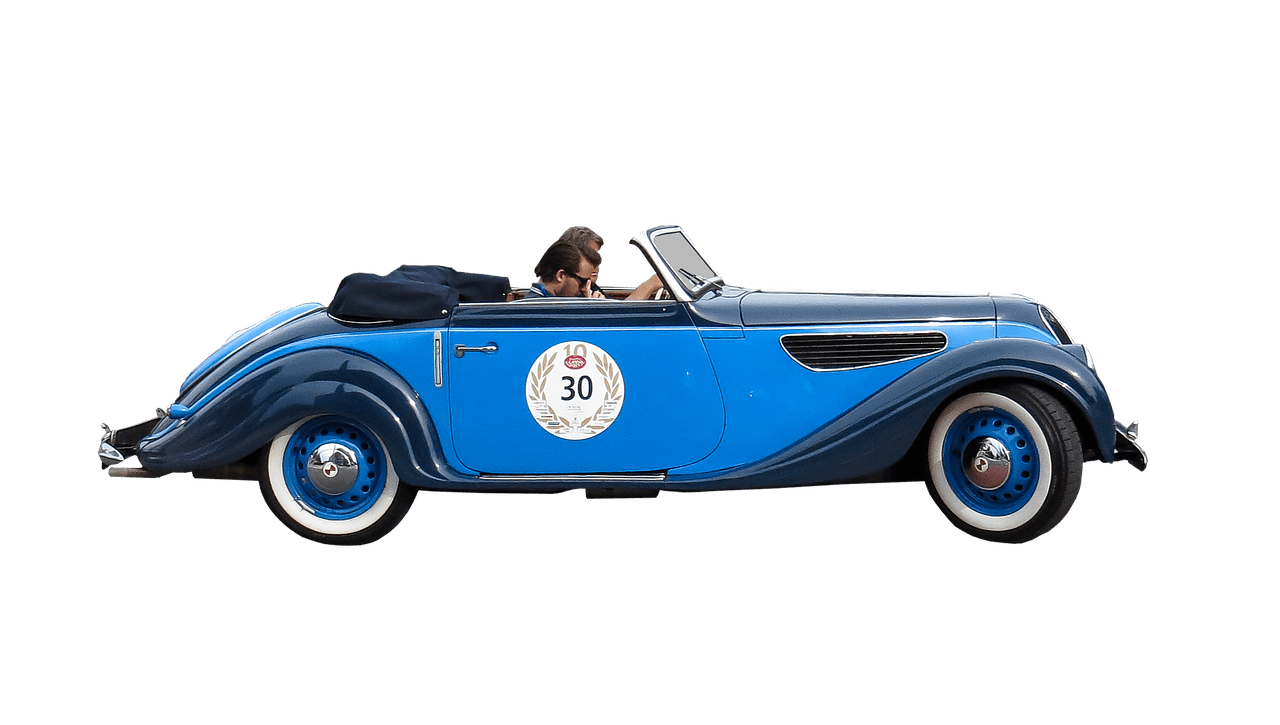Oldtimer Blue Cabriolet