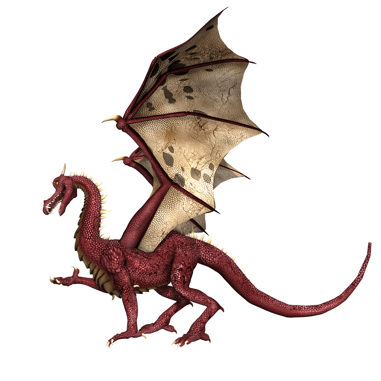 Dragon Red and Brown Wings