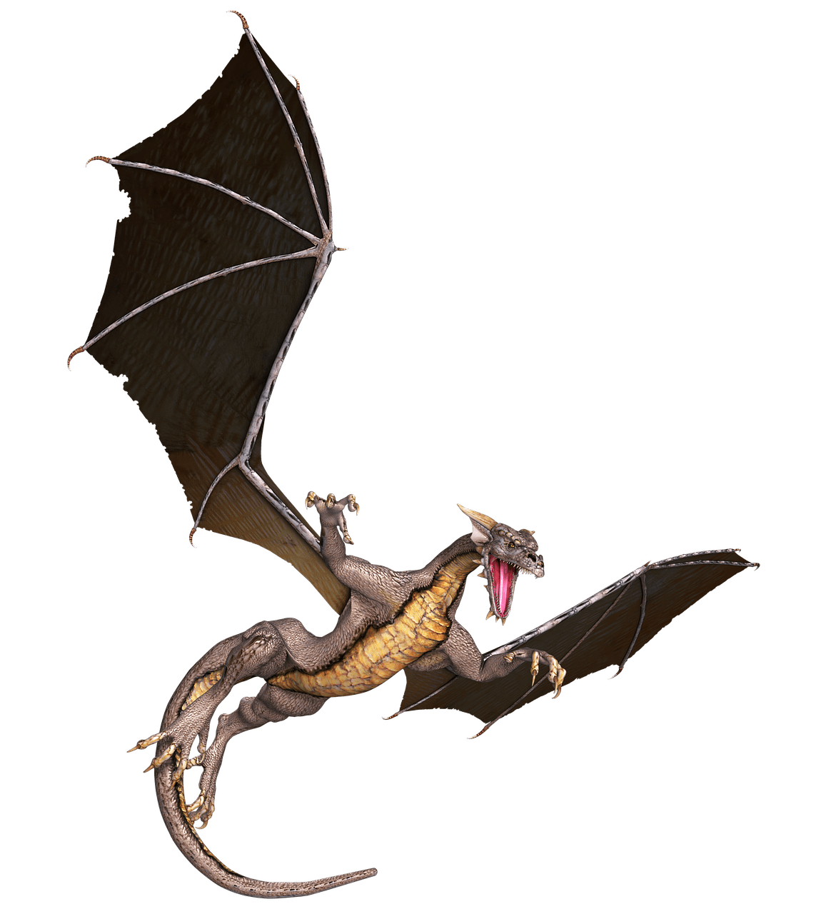 Dragon Brown Flying