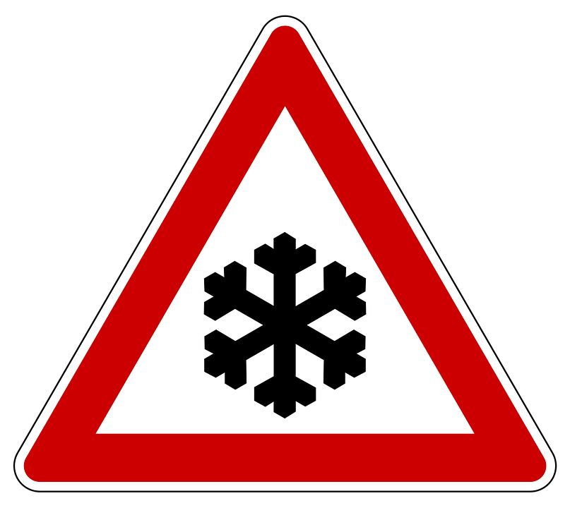 Icy Road Danger Warning Road Sign