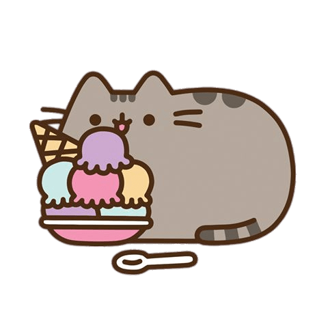 Pusheen Eating Ice Cream