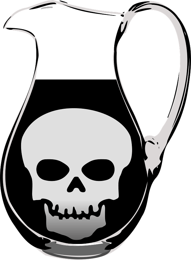 Polluted Water in Jug Black and White