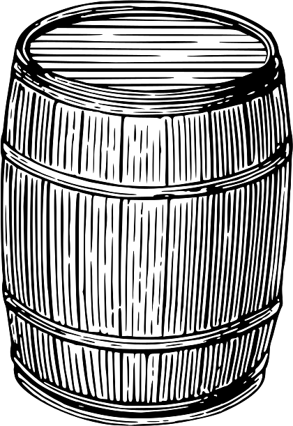 Barrel Black and White Illustration