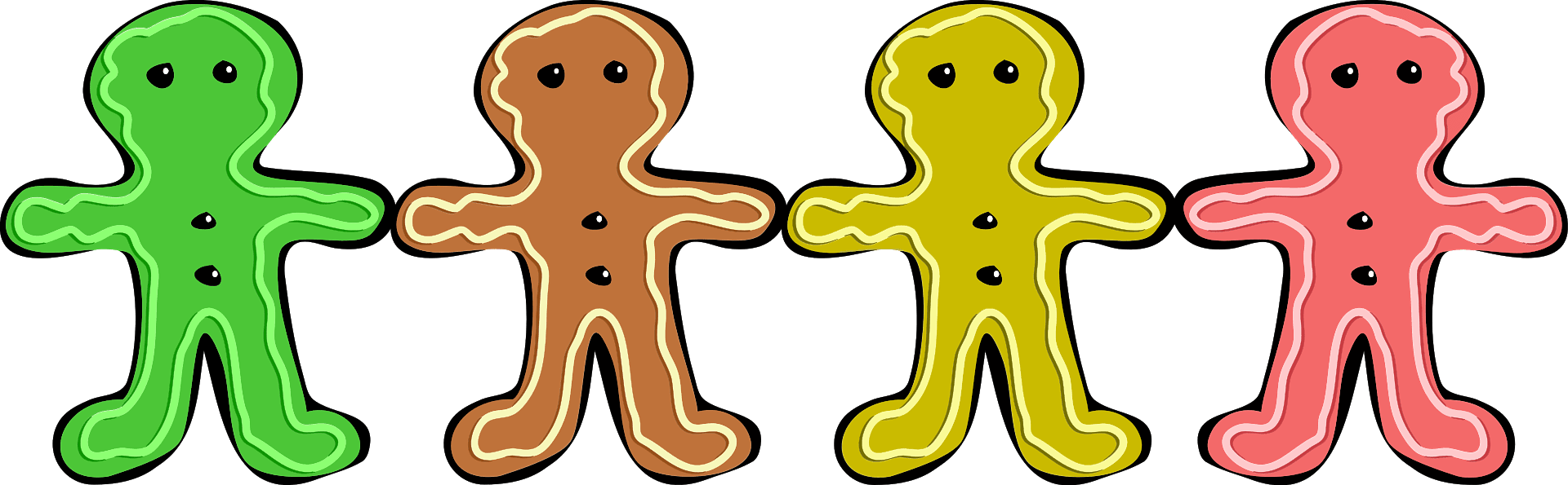 Colourful Gingerbread Men