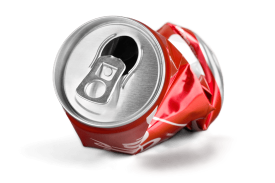 Coca Cola Crushed Can Front View