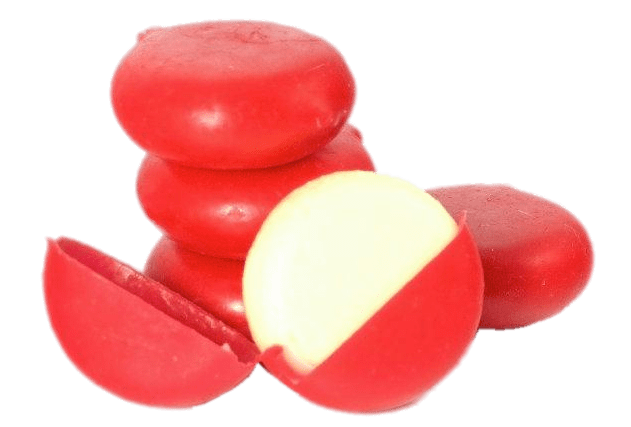 Pile Of Babybel Cheese and One Opened Cheese