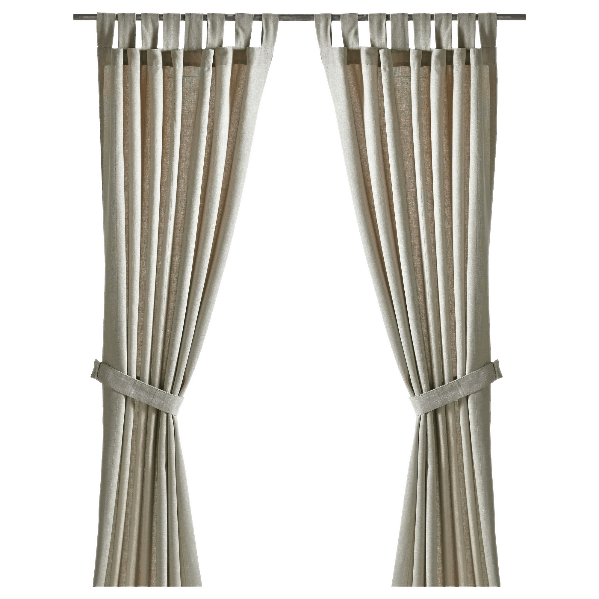 Egg Shell Curtains With Tie Backs