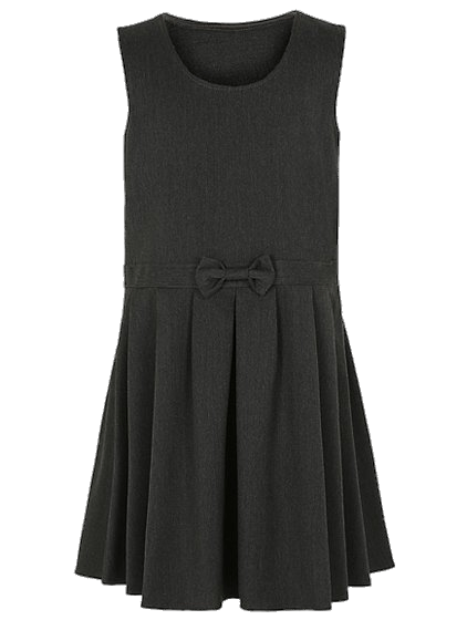 Grey School Pinafore With Bow At the Front