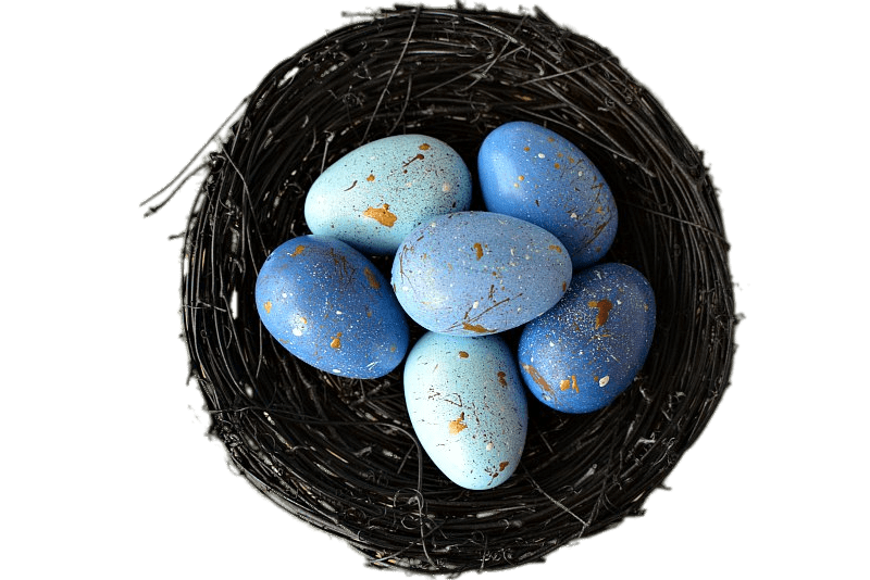 Decorative Nest With Blue Eggs