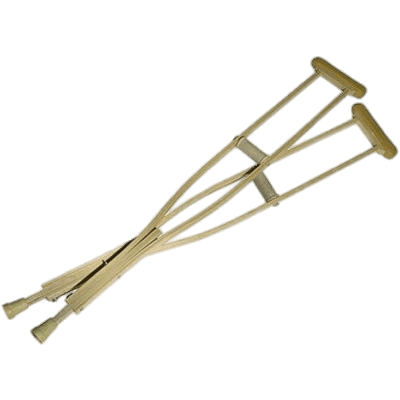 Pair Of Wooden Crutches