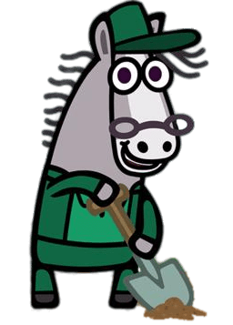 Boj Character Mr Cloppity Working In the Garden